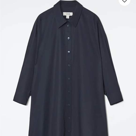 COS Navy Button-Up Shirt Dress oversized XS - Picture 3 of 5